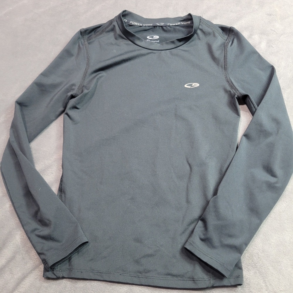 C9 Champion Power Core Kids Black Long Sleeve Compression Shirt Size M 7-8 S9418